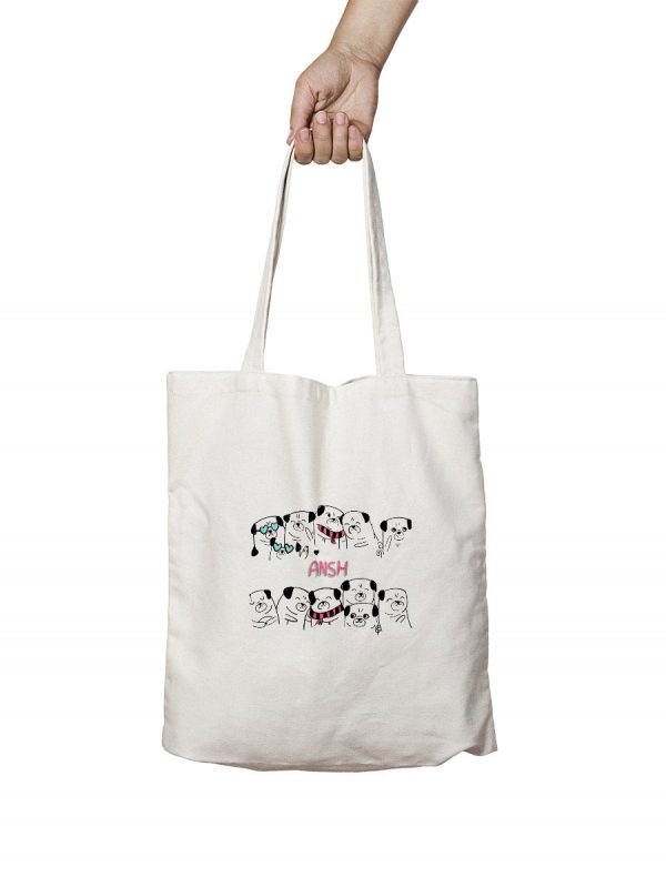 Tote Bag - Pug - Personalize with Name