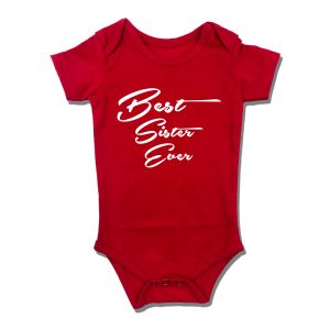 Best Sister Ever Romper - Red