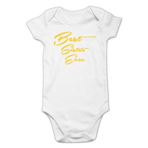 Best Sister Ever Romper - White