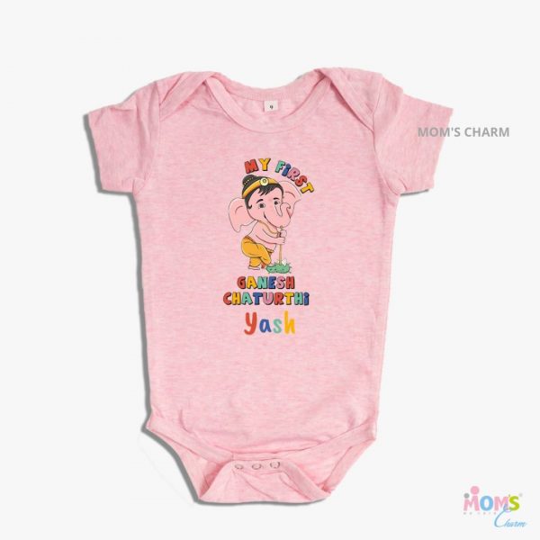 Ganesh Chaturthi Romper - Pink
