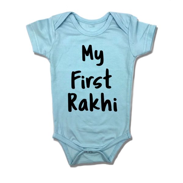 My First Rakhi Romper - Light Blue