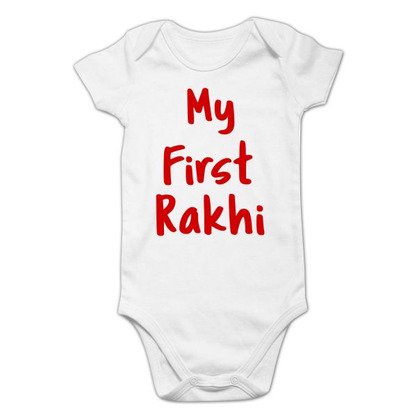My First Rakhi Romper - White