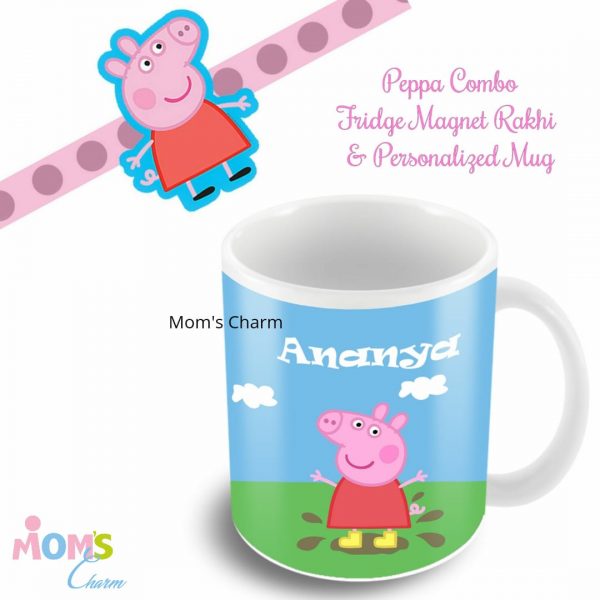 Personalized Mug Rakhi Theme Combo - Peppa - Image 2