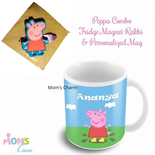 Personalized Mug Rakhi Theme Combo - Peppa