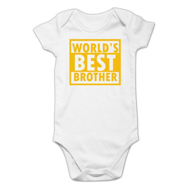 World's Best Brother Romper - White