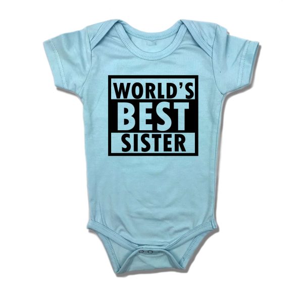 World's Best Sister Romper - Light Blue