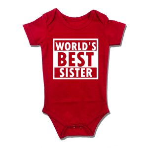 World's Best Sister Romper - Red