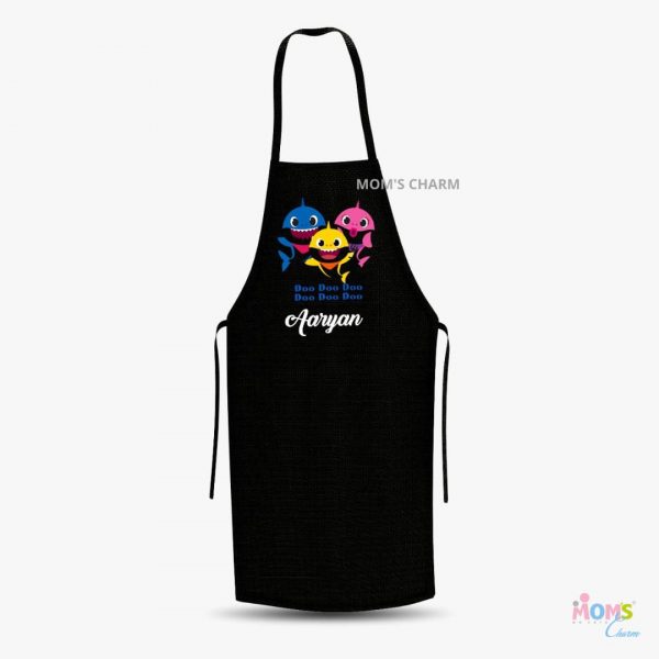 Baby Shark Apron - Black Color - Personalized Return Gifts - Min 10