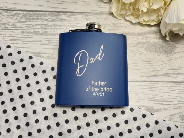 Father of the Bride - Custom Silver Hip Flask
