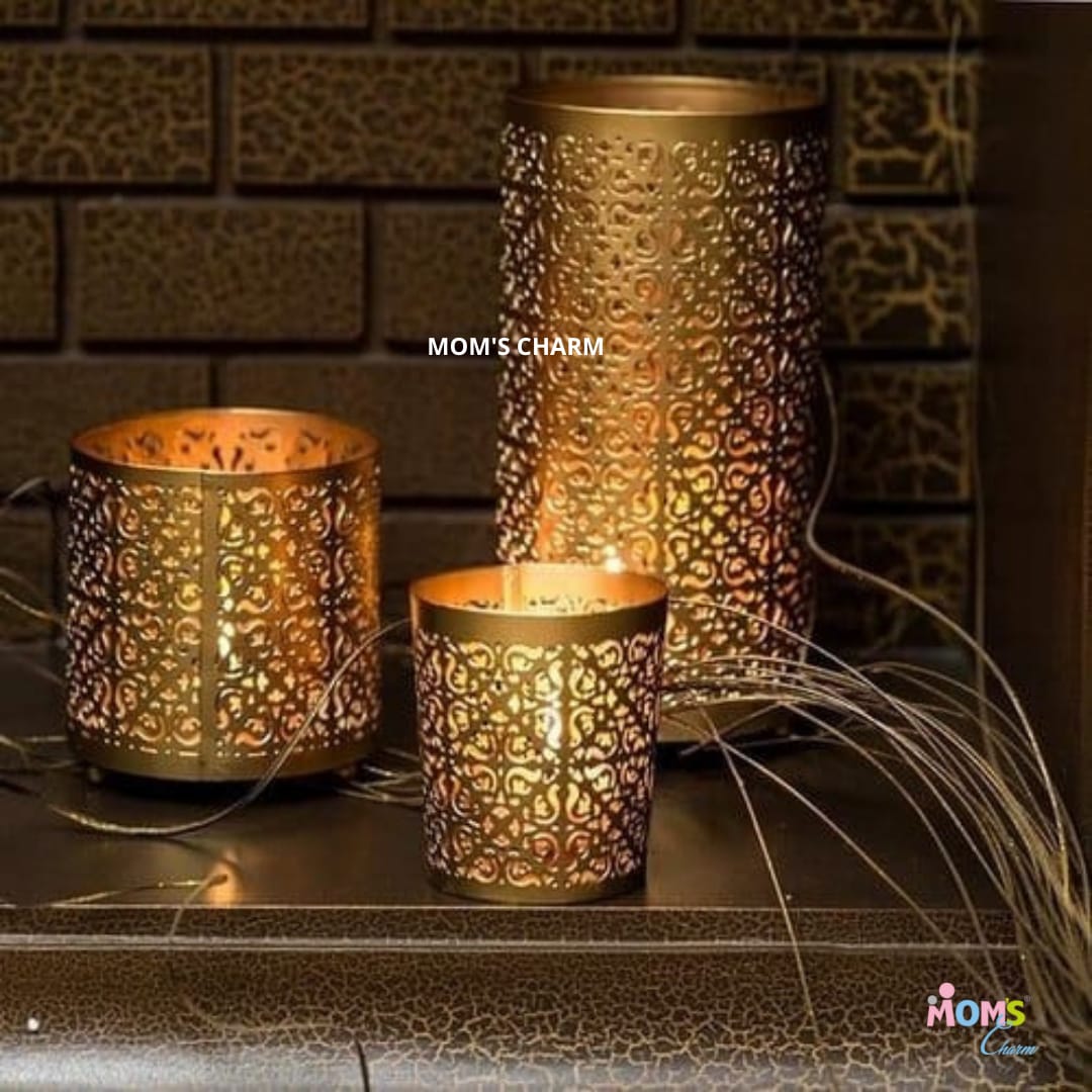 Flower Cutout Tea Light Holders - Set of 3