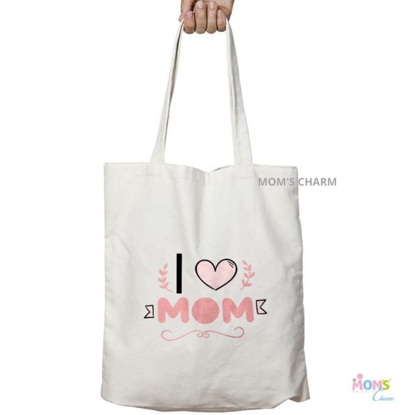 I Love Mom - Tote Bag - Personalize with Name