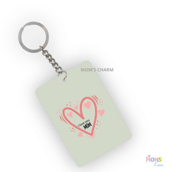 I Luv You Mom - Keychain - Personalize with Name