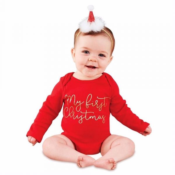 Personalized Xmas Romper - My First Christmas - Full Sleeves