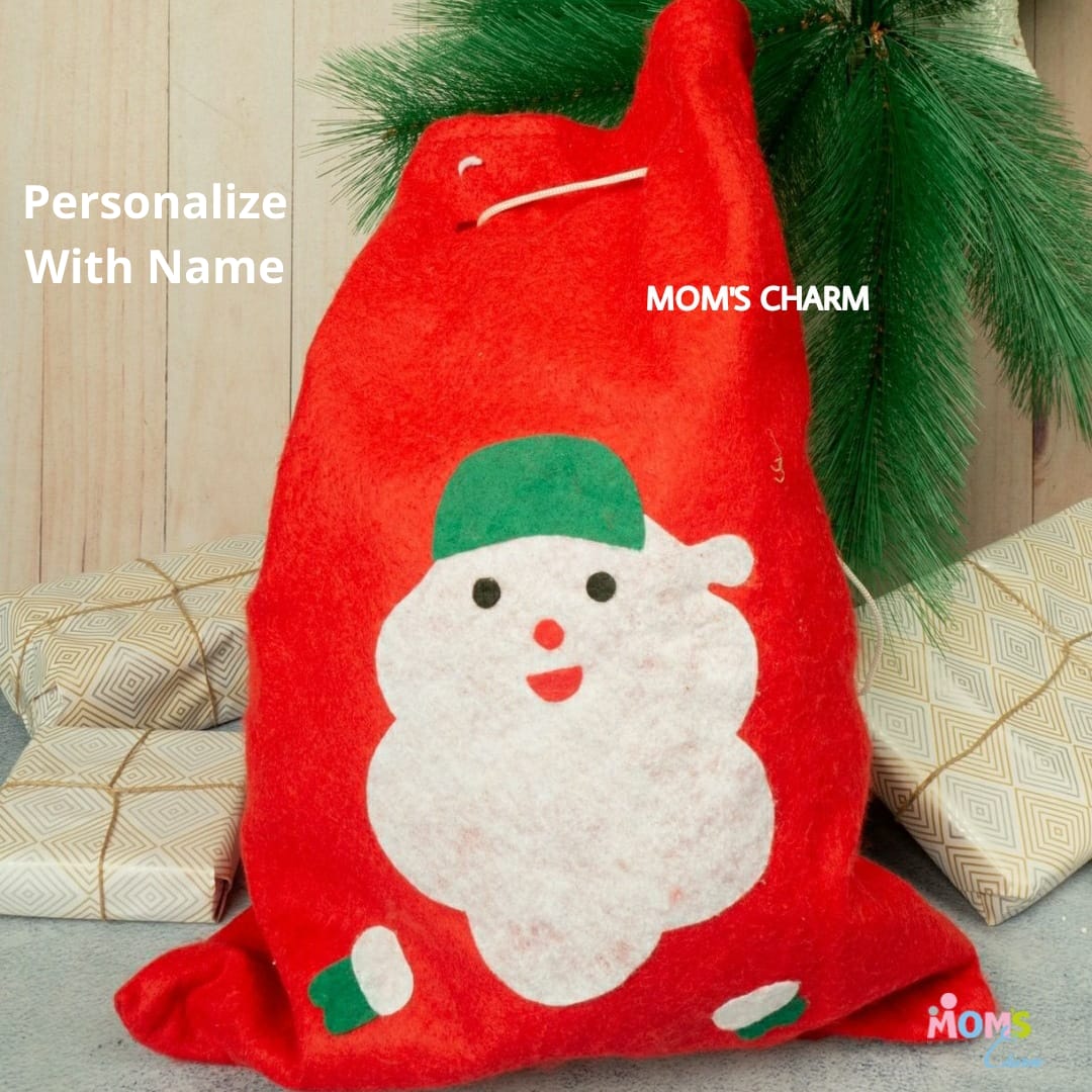 Xmas Personalized Bag - Santa Face Green