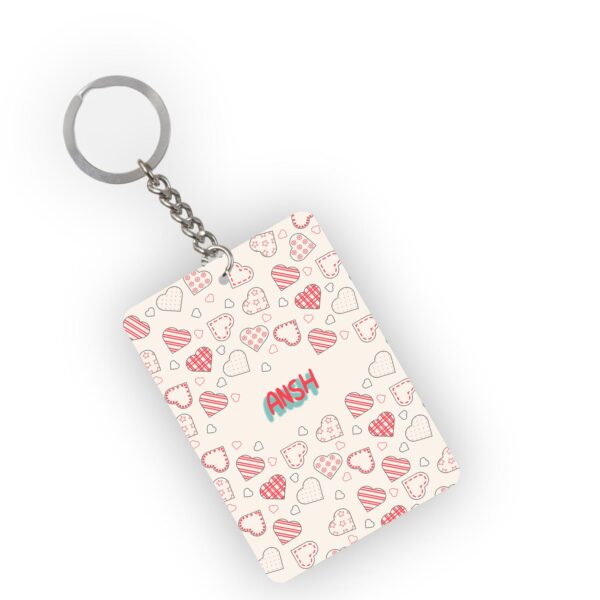 Happy Valentine's Day Hearts - Keychain - Personalize with Name