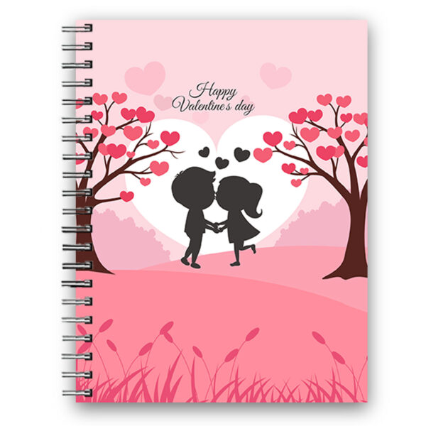 Happy Valentine's Day - Tree with Hearts - Wiro Diary A5 - Personalize with Name