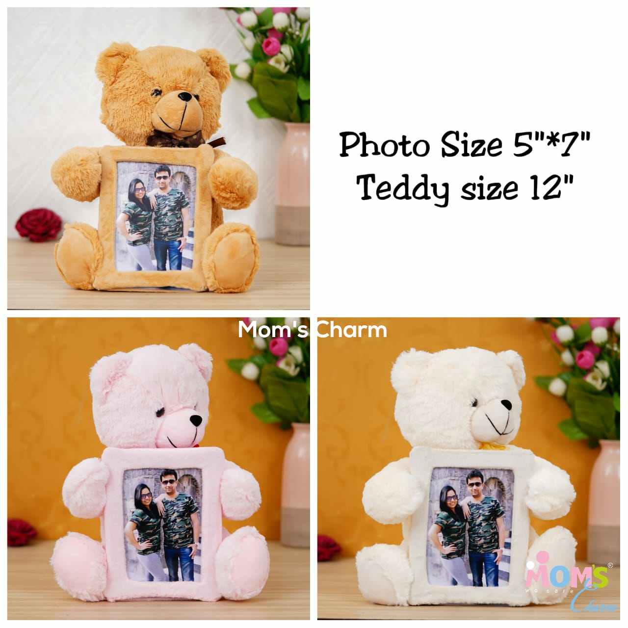 Valentine Teddy with Photo - Mud Brown - Image 2