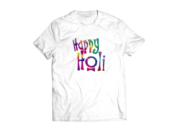 Custom Name Holi T-shirt || Personalize With Name / Logo || Design: Happy Holi Colored