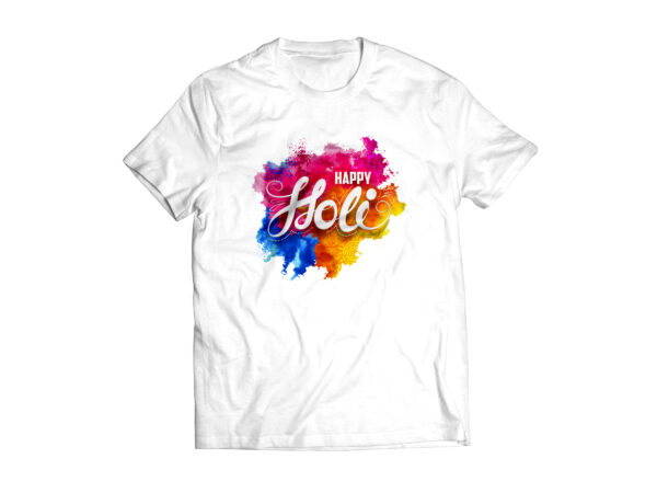 Custom Name Holi T-shirt || Personalize With Name / Logo || Design: Happy Holi Colorful