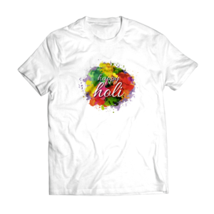 Custom Name Holi T-shirt || Personalize With Name / Logo || Design: Happy Holi Cursive