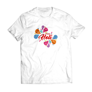 Custom Name Holi T-shirt || Personalize With Name / Logo || Design: Happy Holi Drops Design