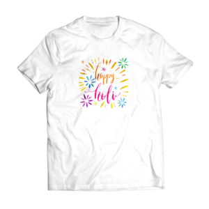 Custom Name Holi T-shirt || Personalize With Name / Logo || Design: Happy Holi Flowers