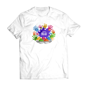 Custom Name Holi T-shirt || Personalize With Name / Logo || Design: Happy Holi Gulal