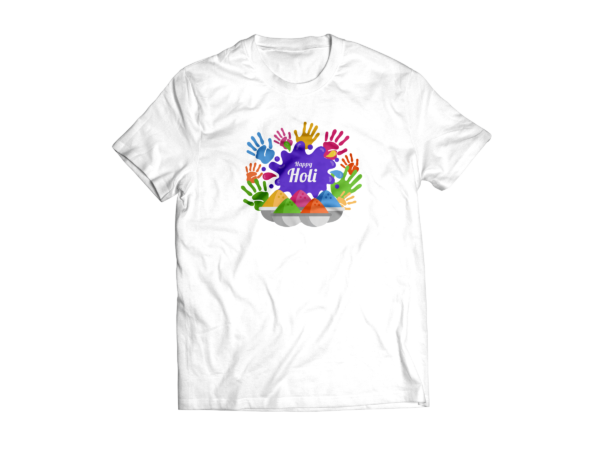 Custom Name Holi T-shirt || Personalize With Name / Logo || Design: Happy Holi Gulal