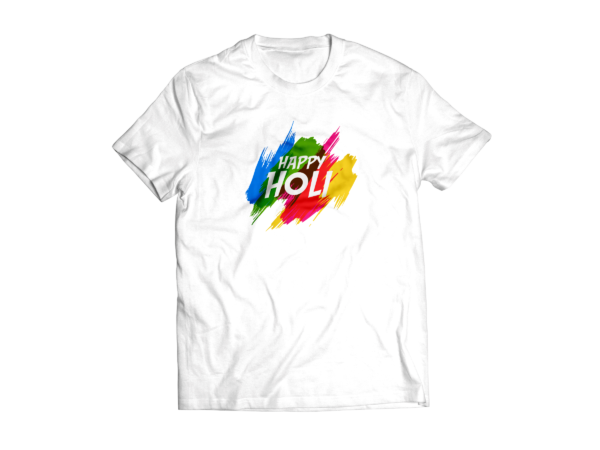 Custom Name Holi T-shirt || Personalize With Name / Logo || Design: Happy Holi Multi Background