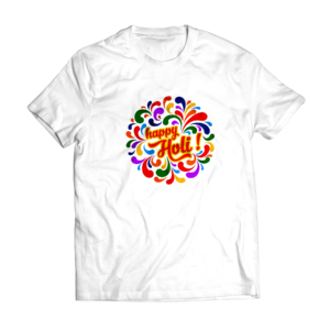 Custom Name Holi T-shirt || Personalize With Name / Logo || Design: Happy Holi Rangoli