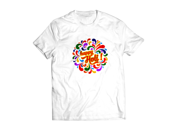 Custom Name Holi T-shirt || Personalize With Name / Logo || Design: Happy Holi Rangoli