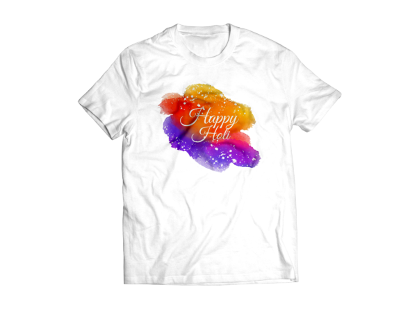Custom Name Holi T-shirt || Personalize With Name / Logo || Design: Happy Holi Splatter