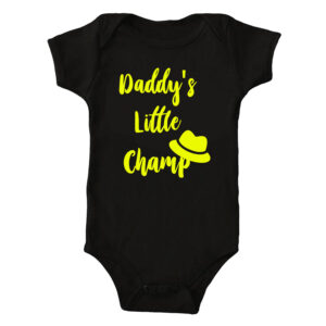 Daddy's Little Champ - Cotton Baby Romper - Personalize with Name