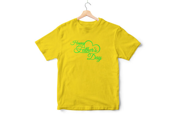 Happy Father's Day - Cotton T-shirt - Yellow - Personalize with Name