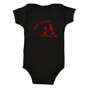 Happy First Father's Day - Cotton Baby Romper - Personalize with Name