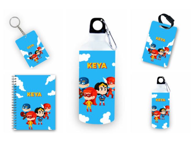 Kids Superhero Theme Gift Combo Hamper - Personalize with Name