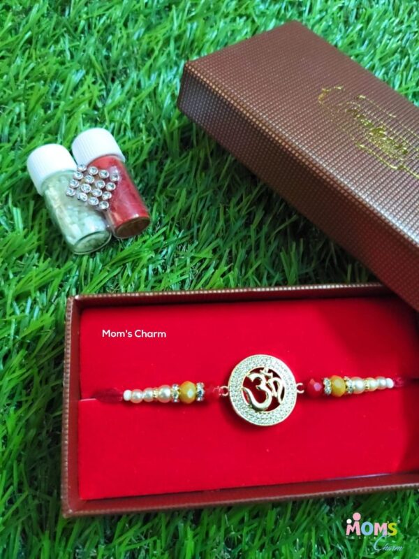 Om Designer Rakhi - American Diamond - Image 3
