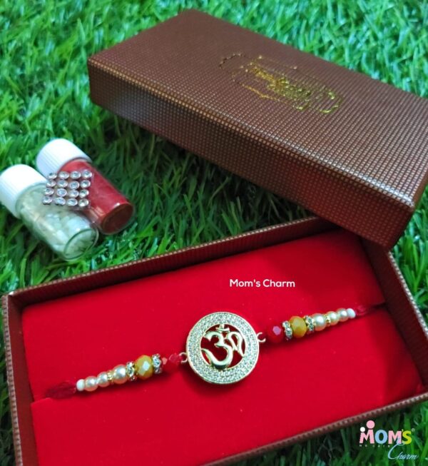Om Designer Rakhi - American Diamond - Image 2