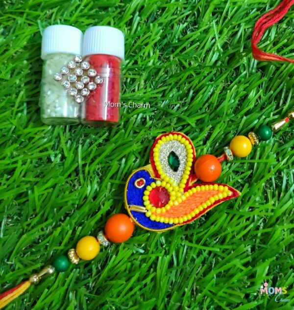Peacock Designer Rakhi - Image 4