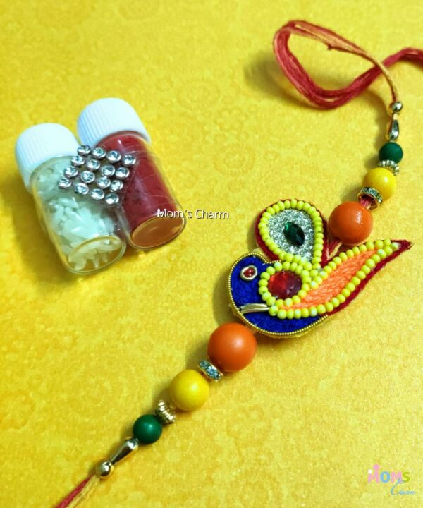 Peacock Designer Rakhi - Image 3