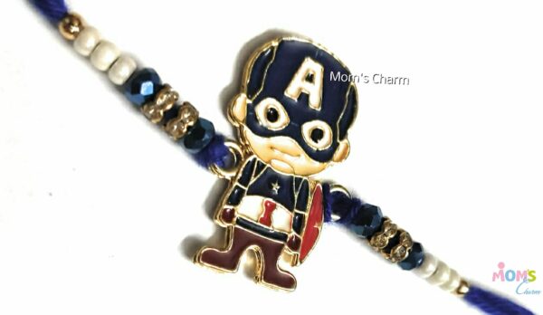 Captain America Metal Designer Rakhi + Roli Chawal - Image 4