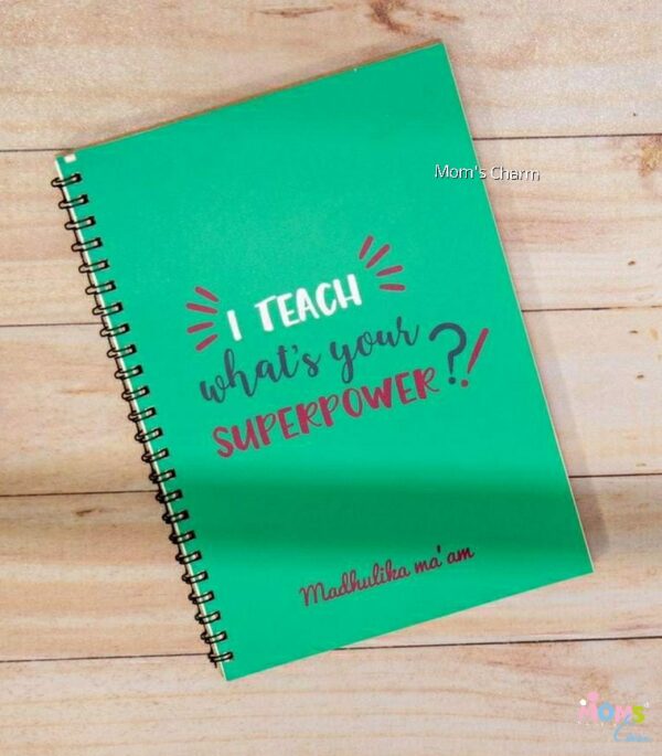 Super Power Diary A5 size for Teachers - Personalize with Name