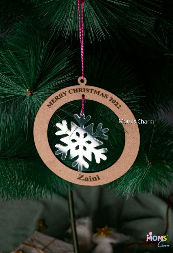 Personalized Dual Layer Snowflake Ornament - Silver Acrylic