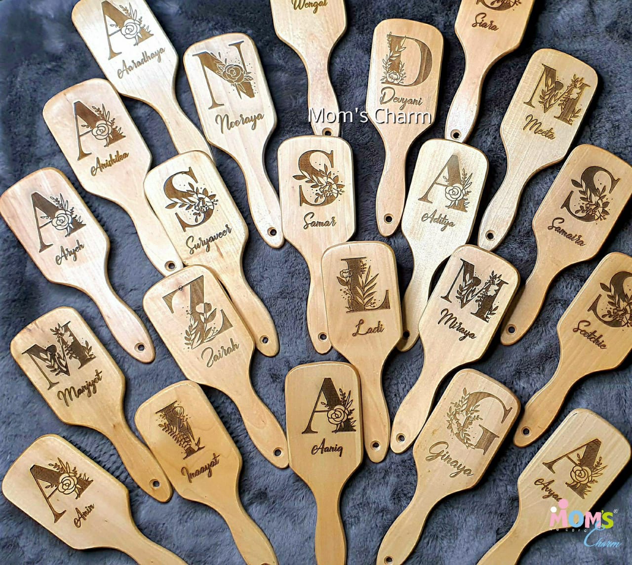 Personalized Hair Brush - Etched Initials + Name - Image 2