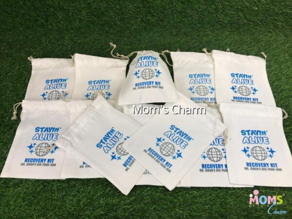Pack of 3 - Personalize with Name - Stayin Alive Blue - Empty Canvas Hangover Kit