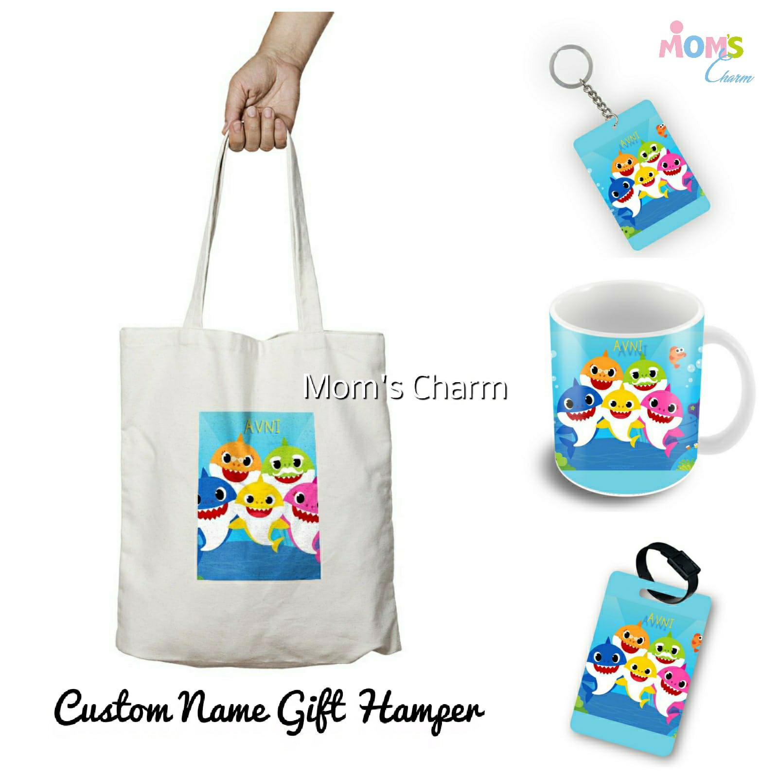 Baby Shark Tote Bag Gift Hamper - Personalized Combo