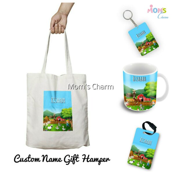 Farm Animals Tote Bag Gift Hamper - Personalized Combo