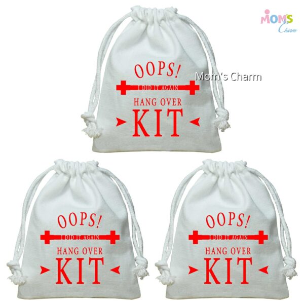Pack of 3 - Personalize with Name - Oops I Did It Again - Empty Canvas Hangover Kit