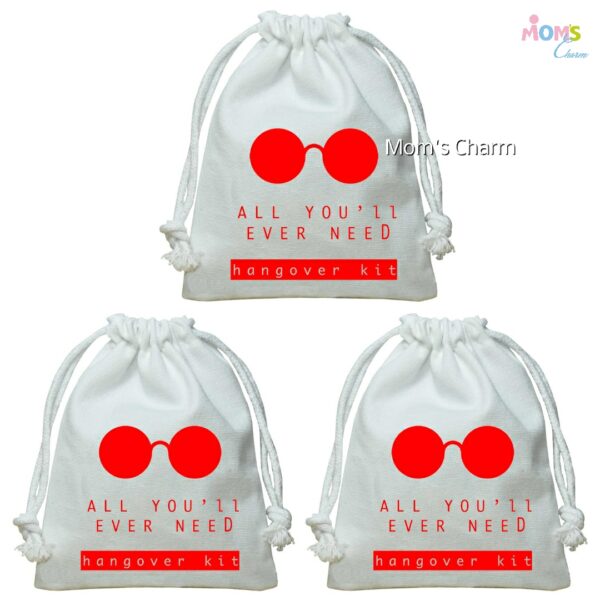 Pack of 3 - Personalize with Name - All You'll Ever Need - Empty Canvas Hangover Kit