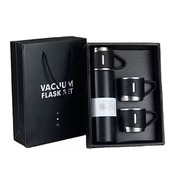 Stainless Steel Vacuum Flask Set with Cups Combo - Min 10